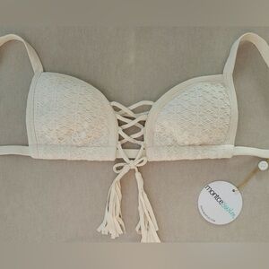 Montce Swim Pamilla Blanco Prima Cream Bikini Top Sz.M NWT!